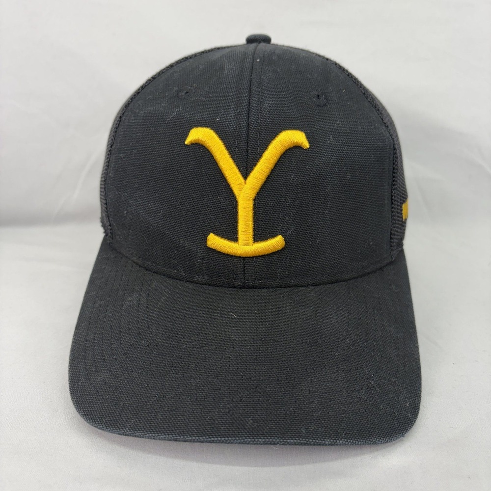 Wrangler Yellowstone Trucker Hat Mens OSFA Black Dutton Ranch Snapback Cap